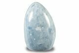 Polished, Free-Standing Blue Calcite - Madagascar #251666-1